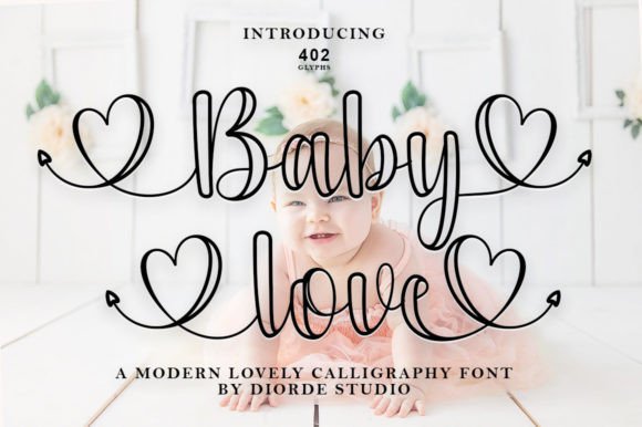 Baby Love Outline Font for Digital Design